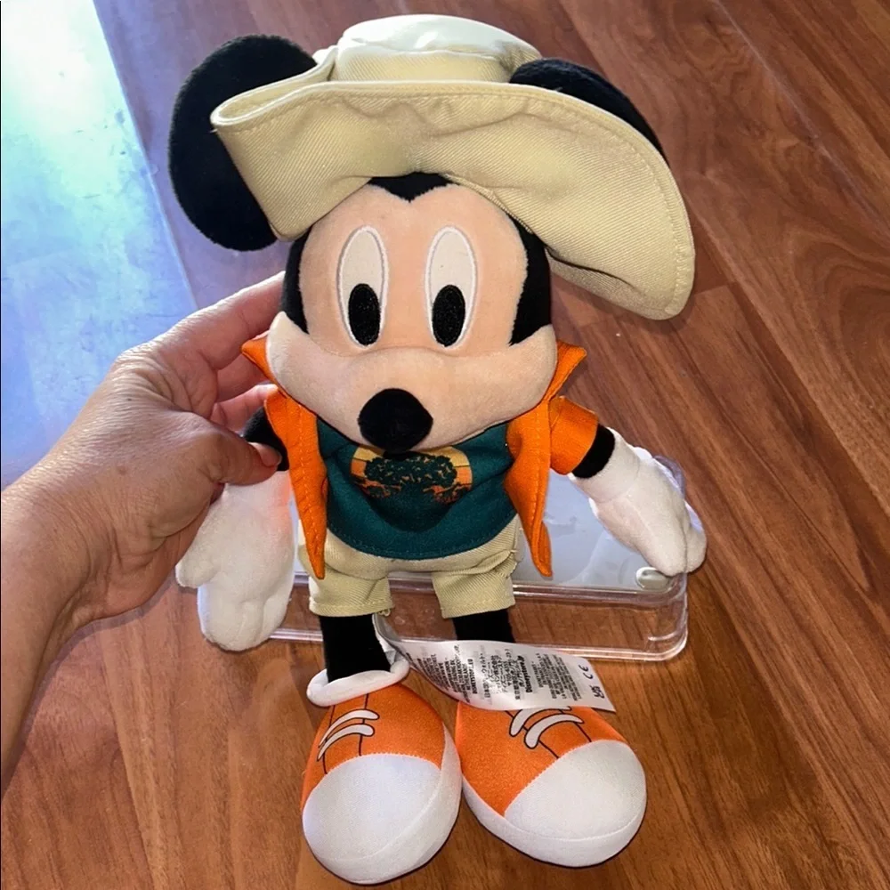 Disney Mickey Mouse Plush Orange Black Stuffed Animal